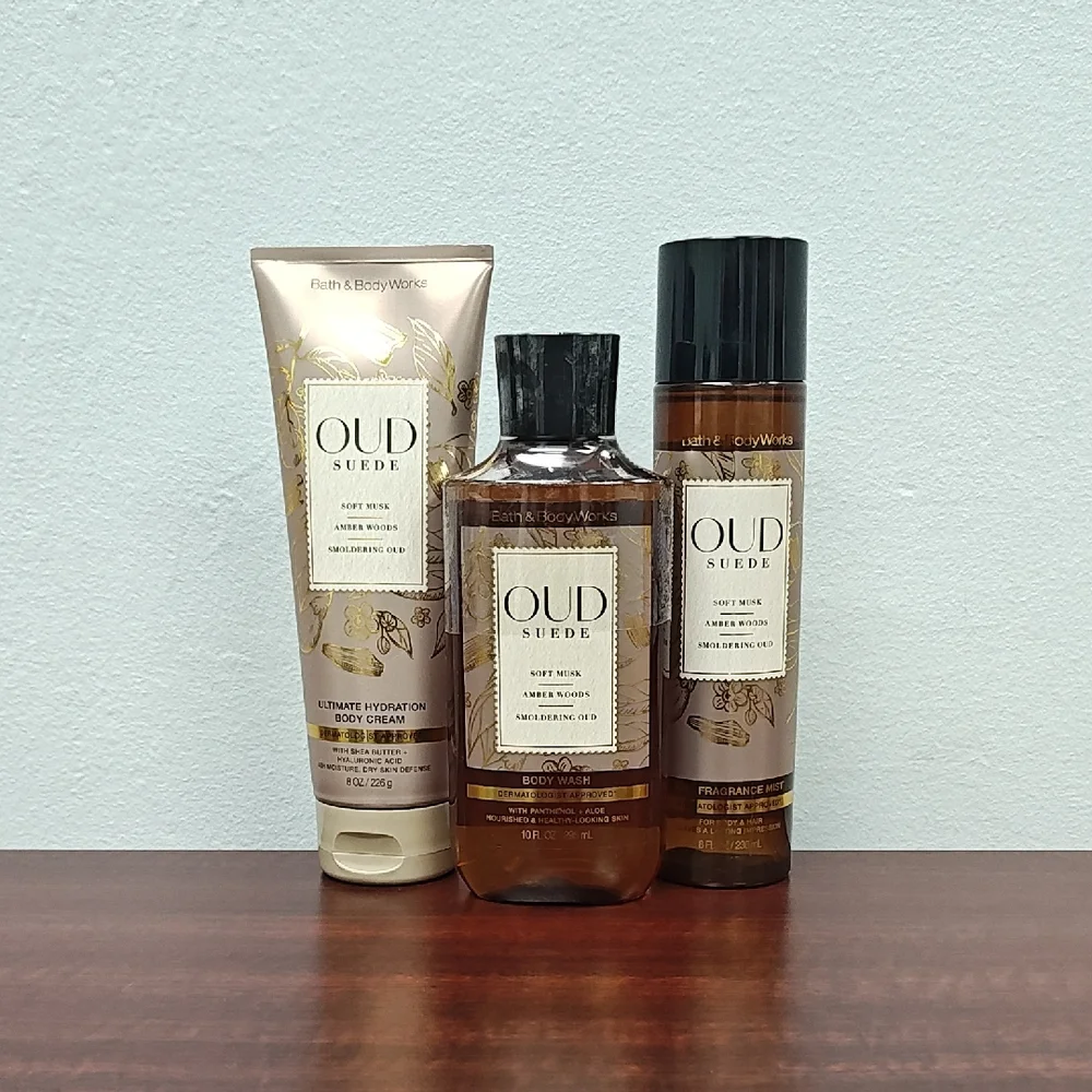 Bath & Body Works OUD SUEDE 3 Piece Bundle Set